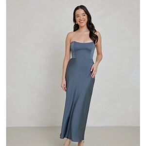 Park & Fifth Strapless midi dress (Brodie) in Slate